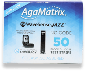 AgaMatrix WaveSense Jazz Blood Glucose Test Strips 50 Pack