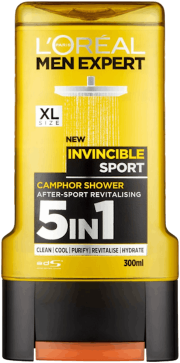 L'Oréal Men Expert Invincible Sport After Sport Revitalising 5 in 1 Camphor Shower 300ml