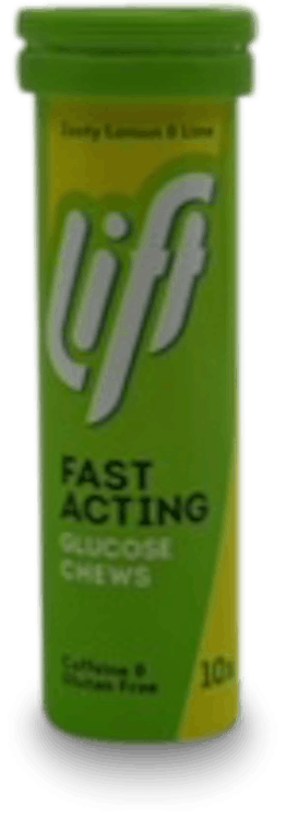 Lift Fast Acting Glucose Chews Tube Lemon & Lime 10 Pack