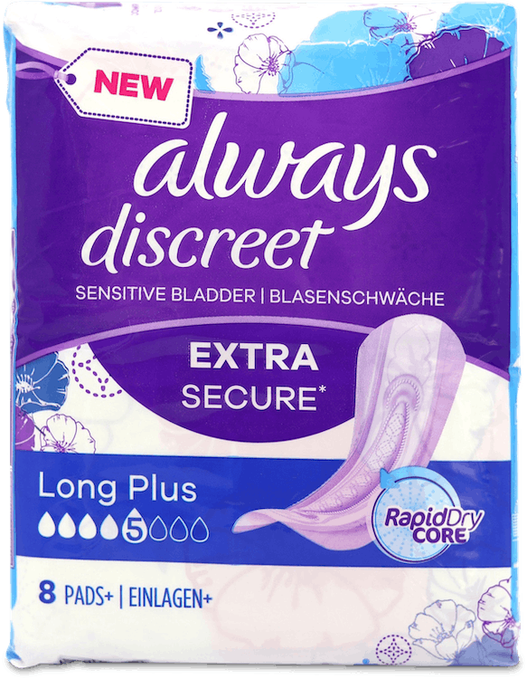 Always Discreet Pads Long Plus 8 Pack