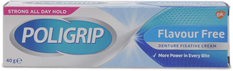 Poligrip Flavour Free Denture Adhesive Cream 40g