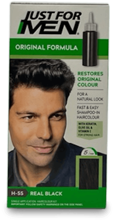 Just For Men Real Black Hair Dye 27.5ml, 38.5ml