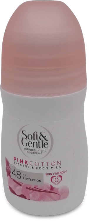 Soft & Gentle Pink Cotton Jasmine & Coco Milk Roll-On Deoderant 50ml