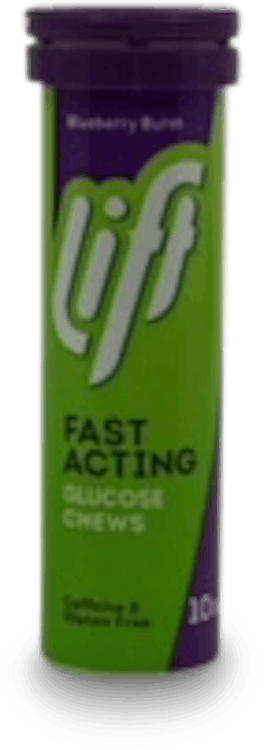 Lift Fast Acting Glucose Chews Tube Raspberry 10 Pack