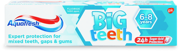 Aquafresh Big Teeth Fluoride Toothpaste 6-8 Years 50ml