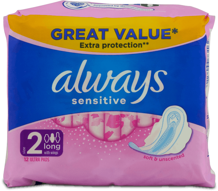 Always Sensitive Long Plus 12 Pack