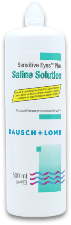 Bausch + Lomb Sensitive Eyes Plus Saline Contact Lens Solution 500ml