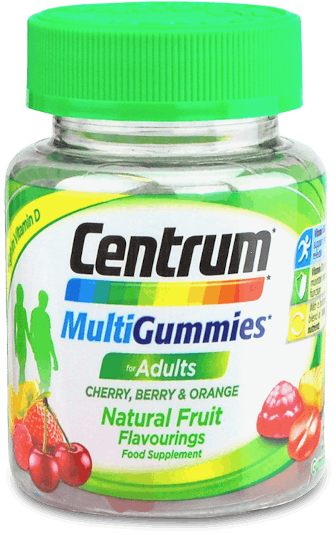 Centrum Multigummies for Adults Cherry Berry & Orange 30 Gummies