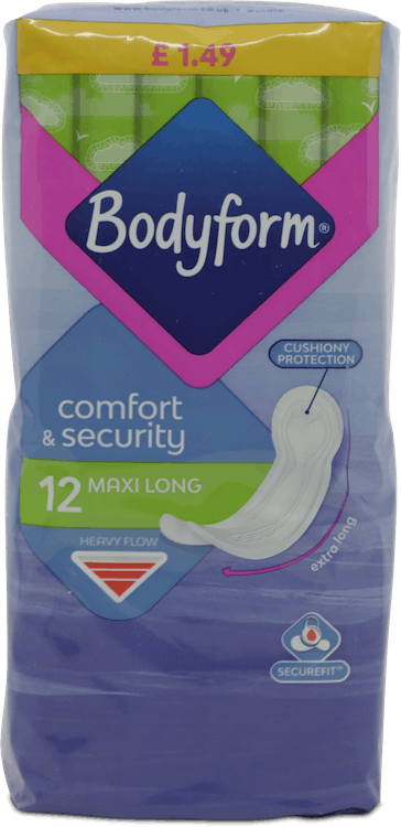 Bodyform Comfort & Security Heavy Flow Maxi Long 12 Pack