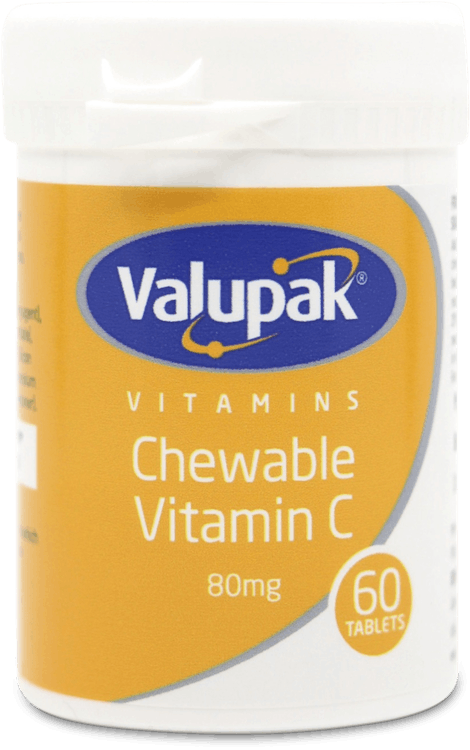 Valupak Chewable Vitamin C 80mg 60 Tablets