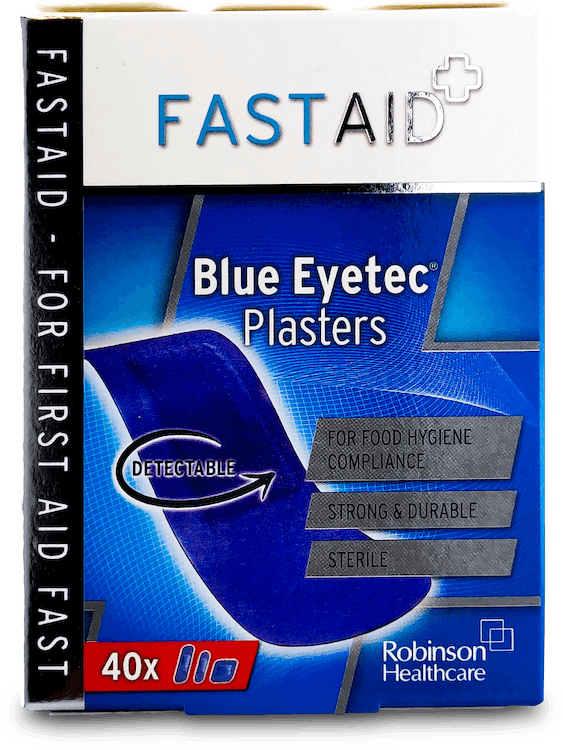 Fast Aid Assorted Blue Eyetec Plaster 40 Pack