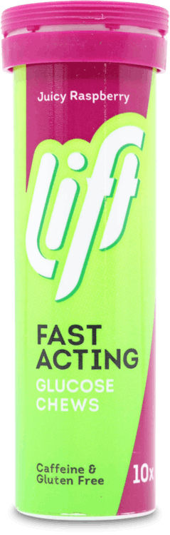 Lift Fast Acting Glucose Chews Tube Raspberry 10 Pack