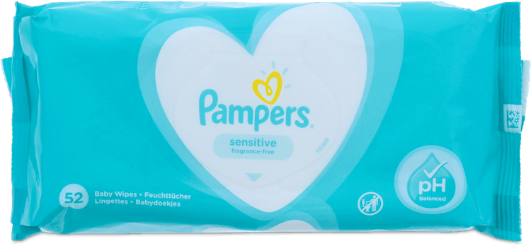 Pampers Sensitive Fragrance Free 52 Baby Wipes