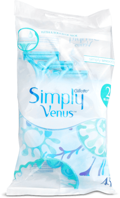 Gillette Simply Venus 2 Blades Women's Disposable Razors 4 Pack