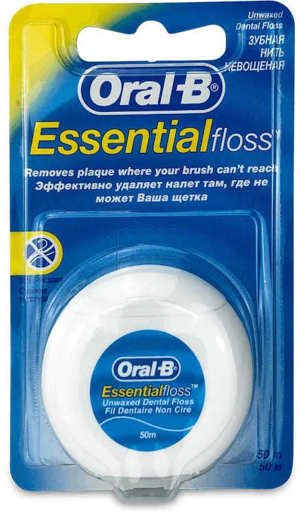 Oral-B Essential Dental Floss Unwaxed Unflavoured 50m