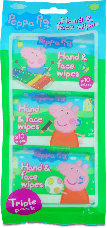 Peppa Pig Hand & Face Wipes 3 x 10 Pack