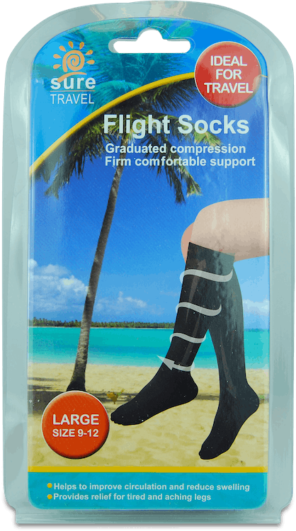 Sure Travel Flight Socks Large 1 Pair