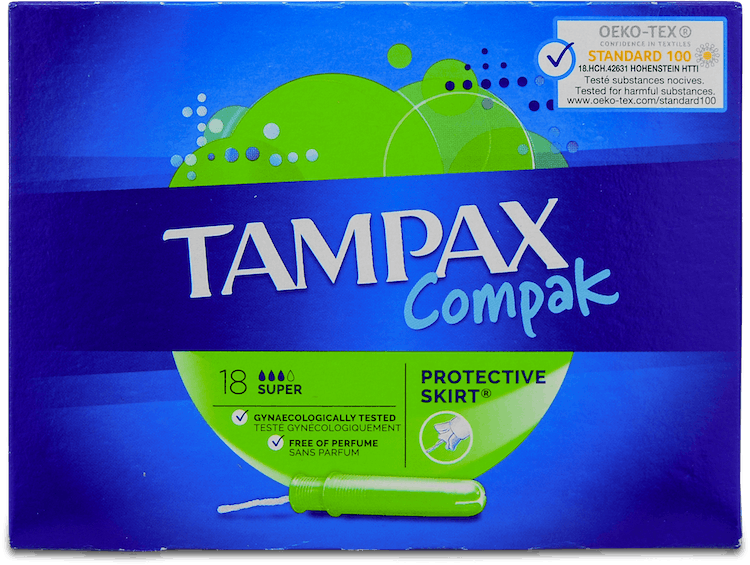 Tampax Compak Super Applicator Tampons 18 Pack