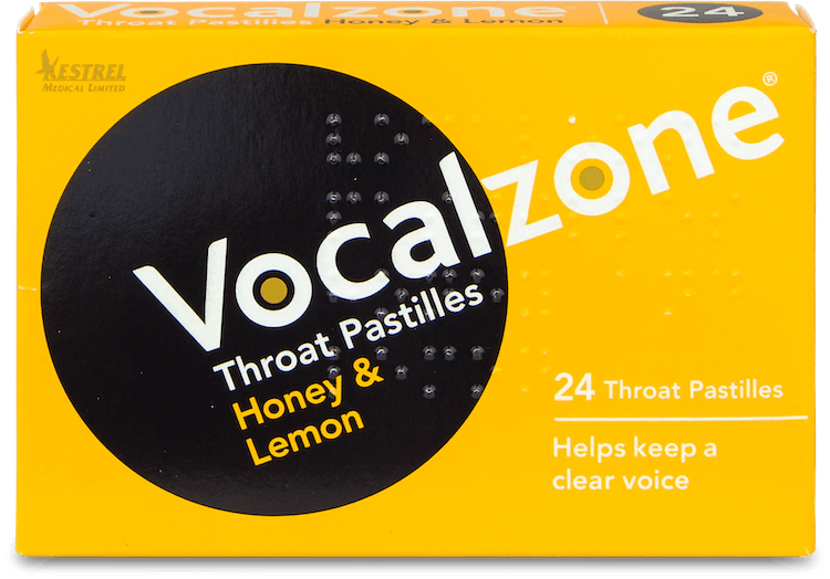 Vocalzone Throat Pastilles Honey and Lemon 24 Pack