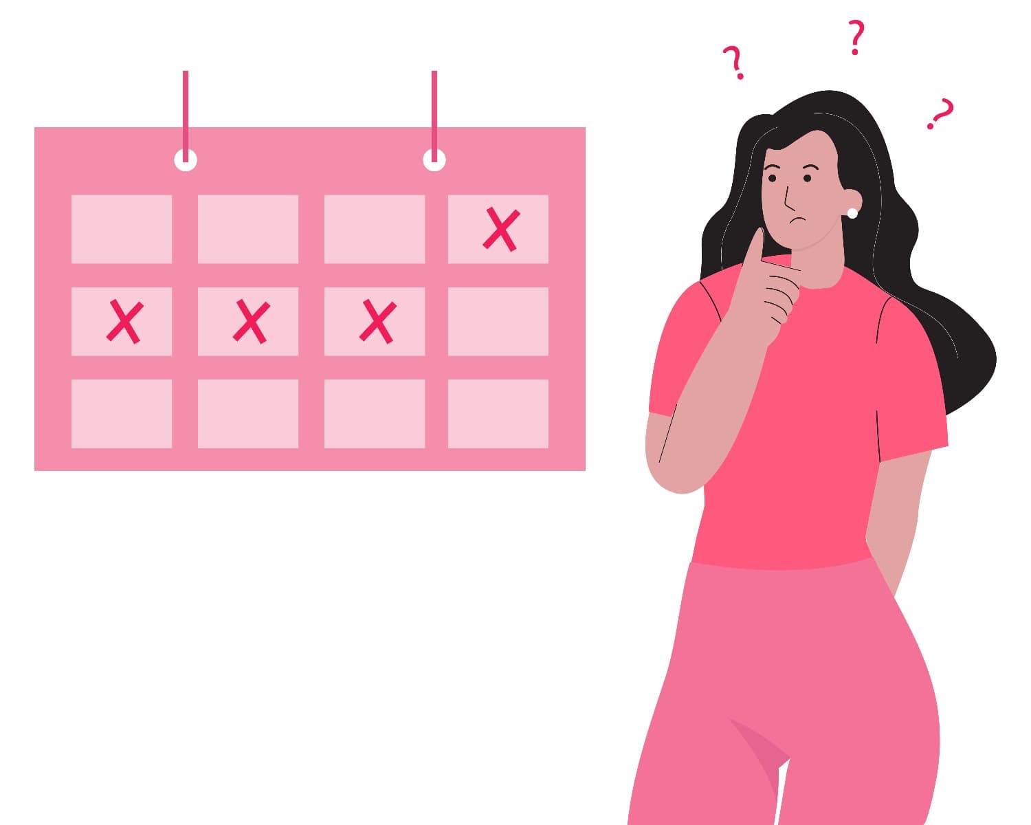 A lady using a calendar to track her ovulation cycle