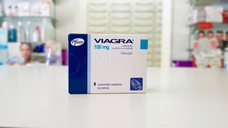 A box of Viagra 100mg tablets