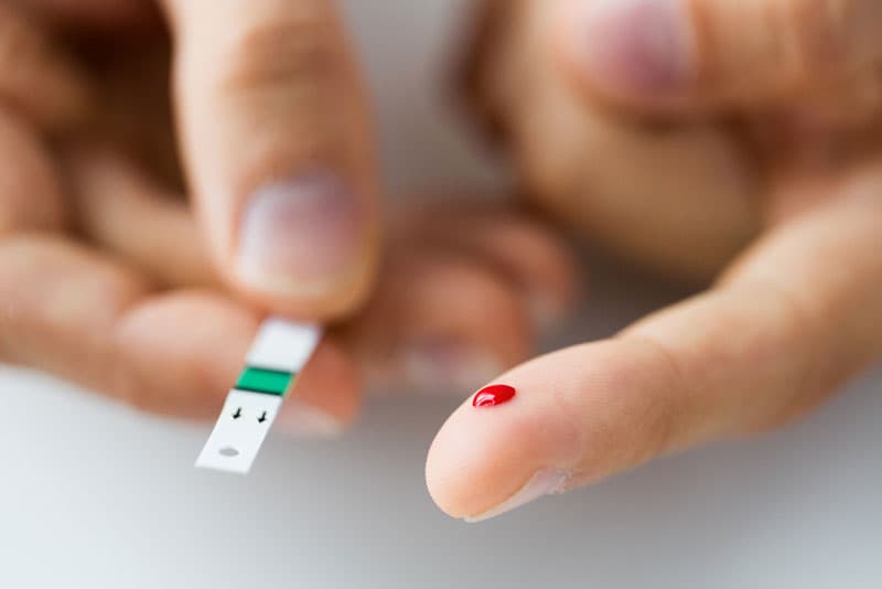 A diabetes finger prick test