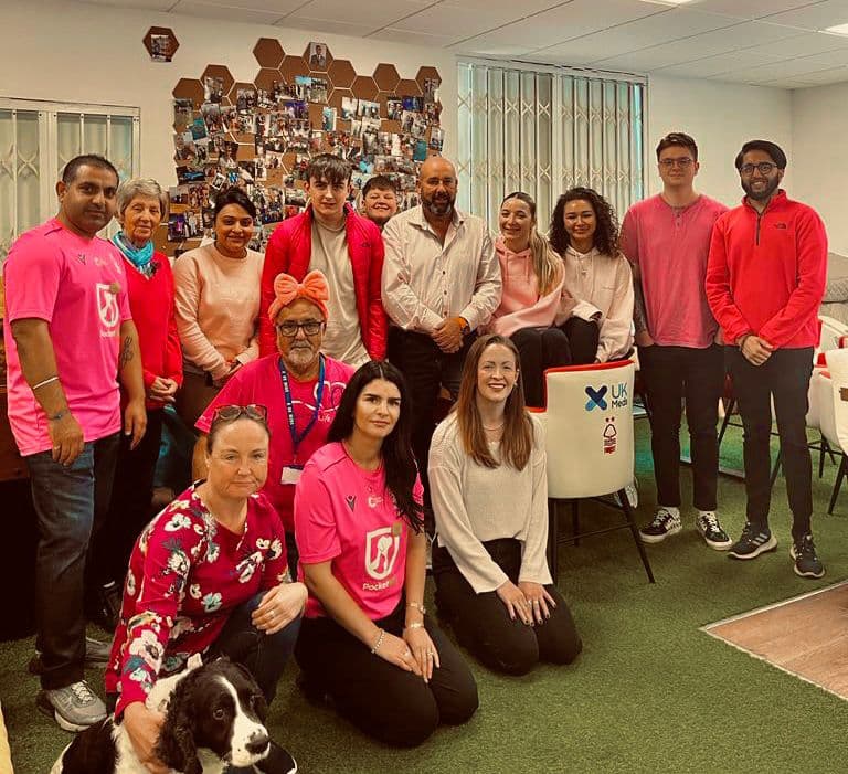 UK Meds team dressed in pink for Breast Cancer Awareness Day