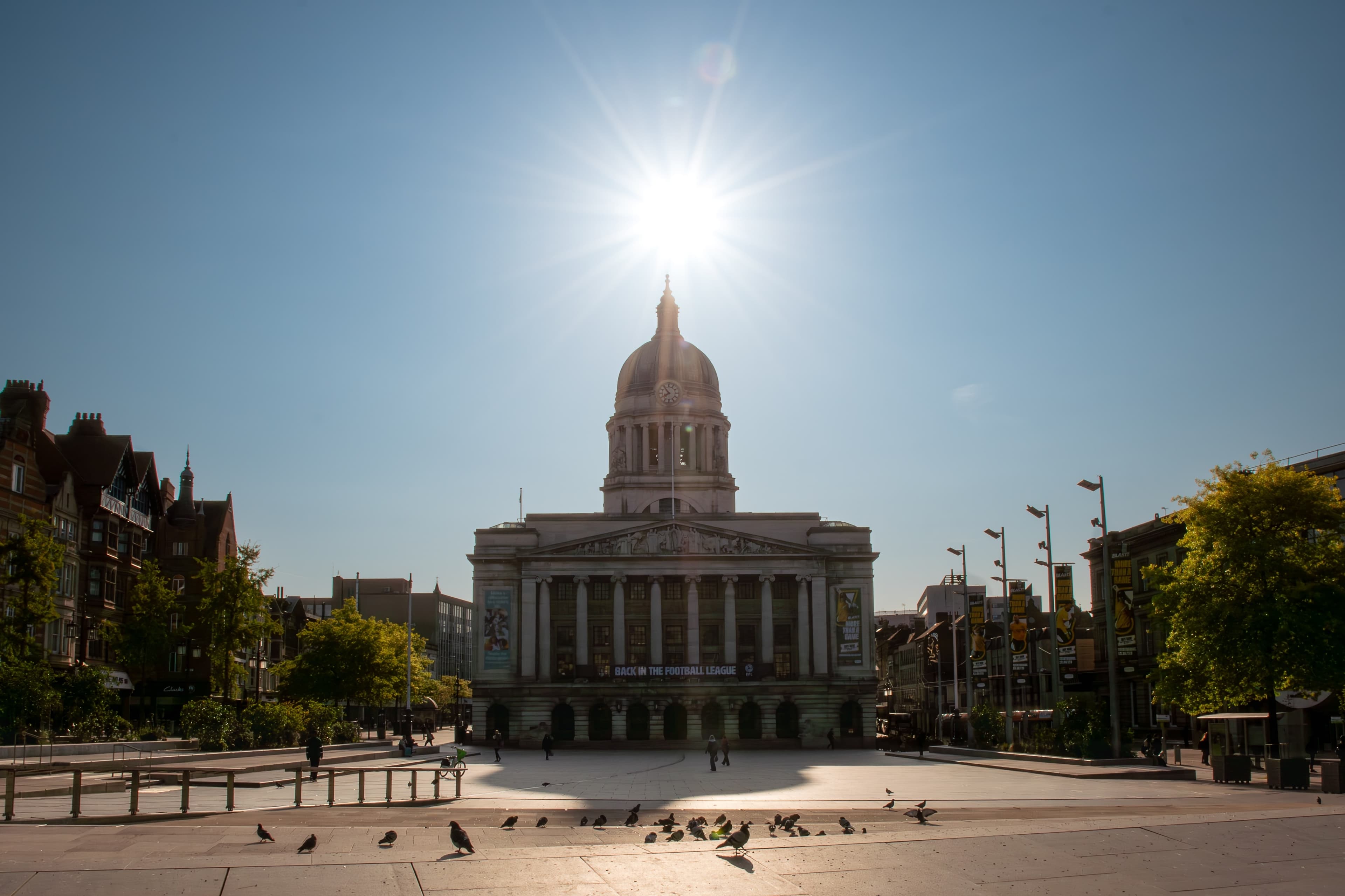 Nottingham city centre in the day