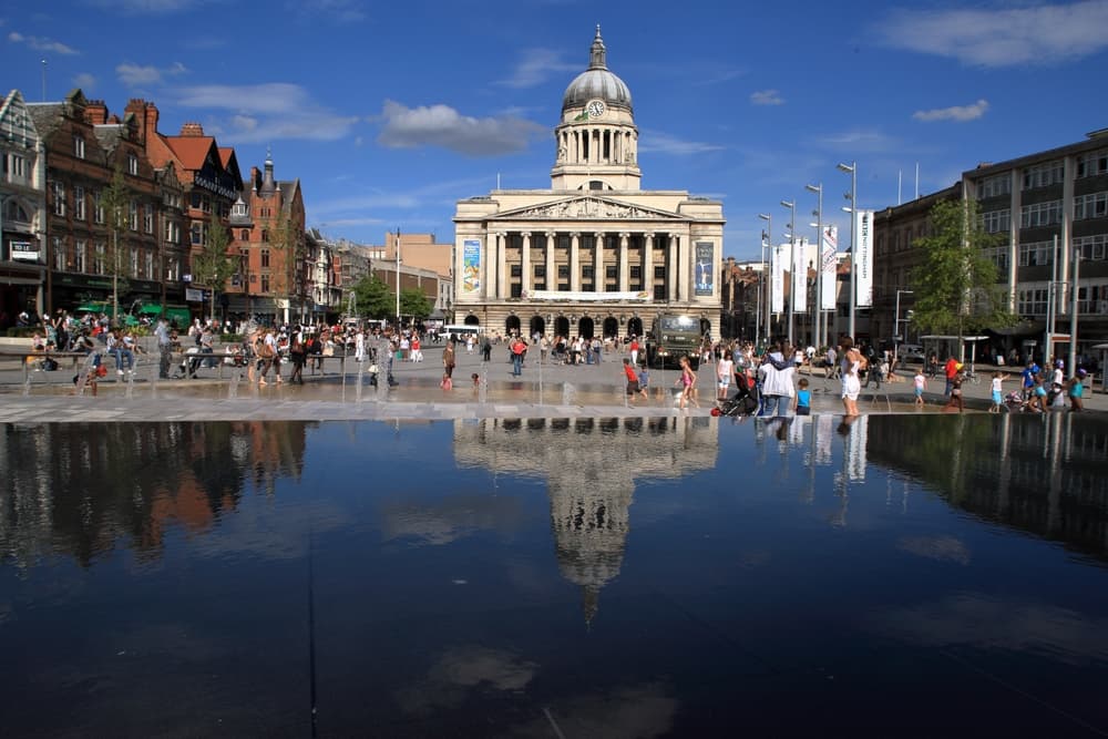 Nottingham city centre in the day