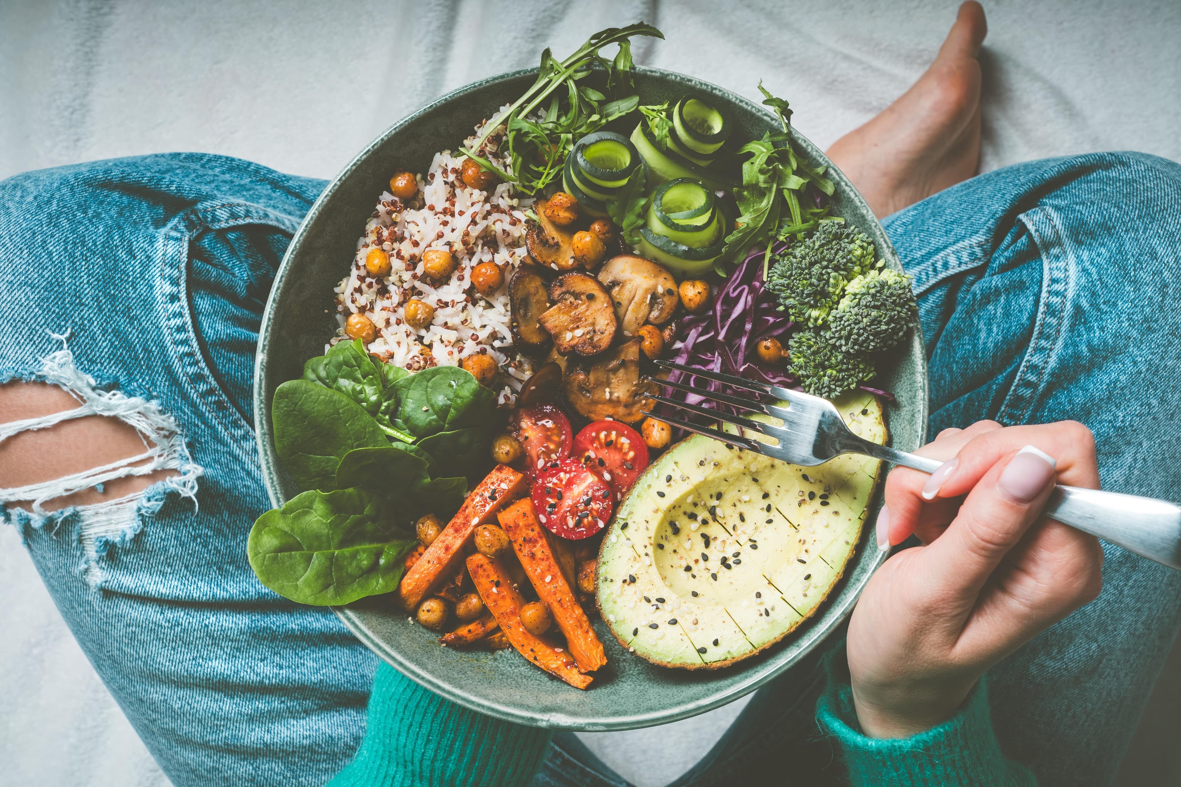 A bowl of healthy foods