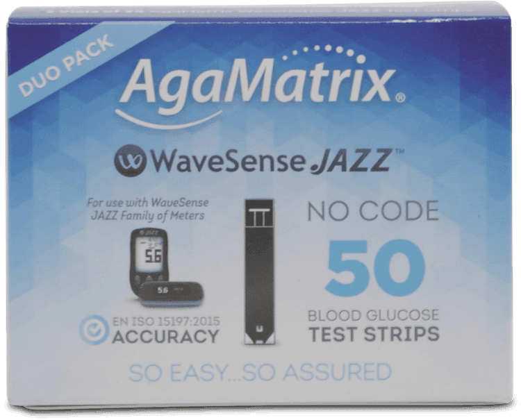AgaMatrix WaveSense Jazz Blood Glucose Test Strips 50 Pack