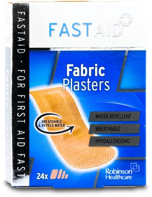 Fast Aid Antiseptic Fabric Plasters Assorted Sizes 24 Pack