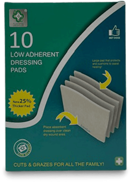 A+E Low Adherent Dressing Pads 5cm x 5cm 10 Pack