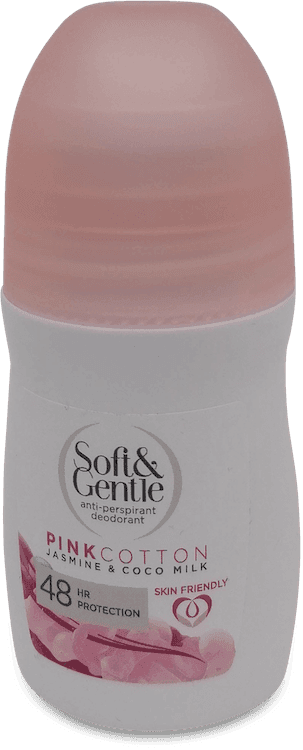 Soft & Gentle Pink Cotton Jasmine & Coco Milk Roll-On Deoderant 50ml