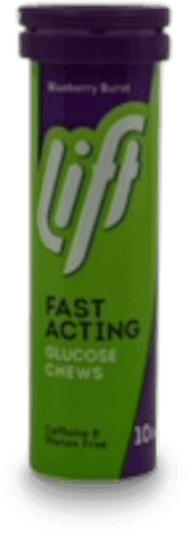 Lift Fast Acting Glucose Chews Tube Raspberry 10 Pack