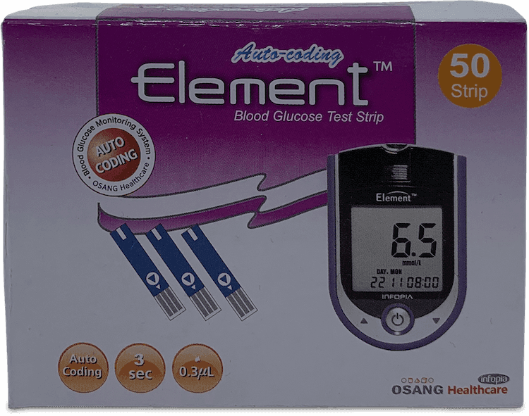 Element Blood Glucose Test Strips 50 Pack