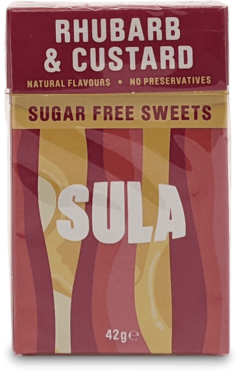 Sula Rhubarb & Custard Sugar Free Sweets 42g