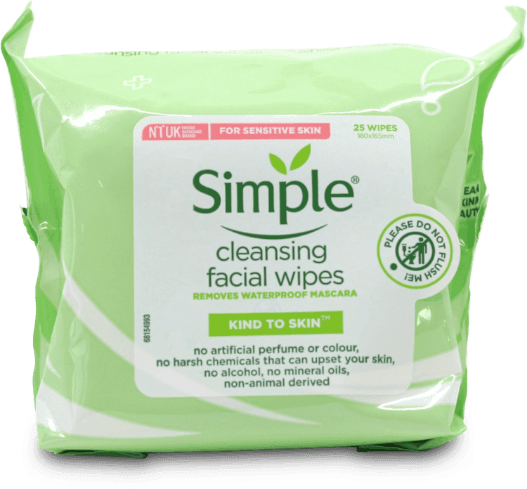 Simple Facial Wipes 25 Pack