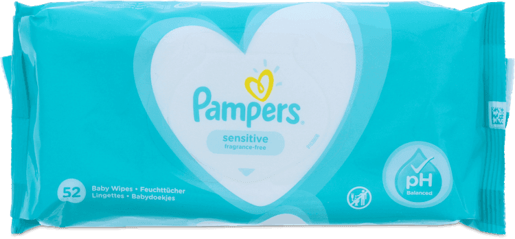 Pampers Sensitive Fragrance Free 52 Baby Wipes