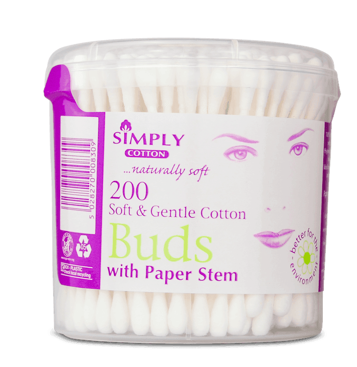 Simply Cotton Buds with Paper Stem 200 Pack
