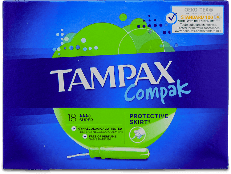 Tampax Compak Super Applicator Tampons 18 Pack