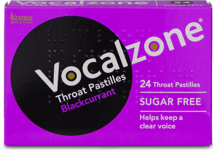 Vocalzone Sugar Free Pastilles Blackcurrant 24 Pack